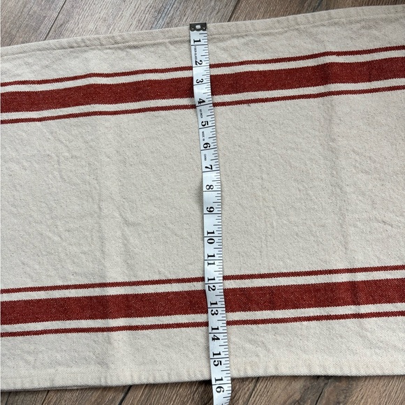 French Stripe Table Runner 80” Cream Burnt Orange Farmhouse Cotton European - Picture 4 of 6